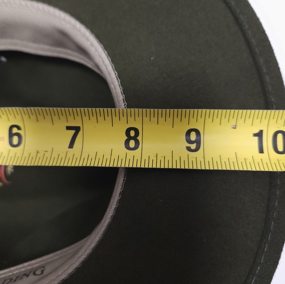 Duluth Trading Wool Felt Crusher Hat Medium Leather Band USA Made Green Fedora - Picture 14 of 14